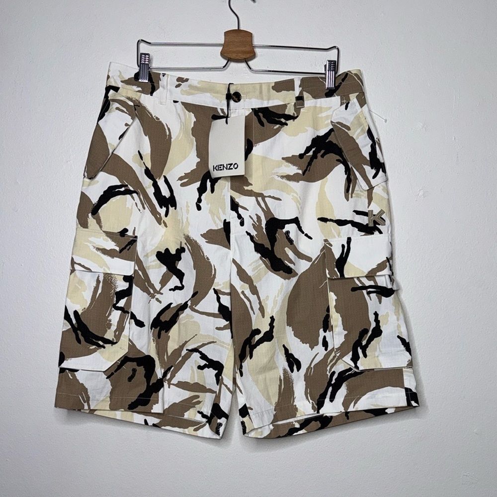Kenzo Tropic Camo Print Cargo Shorts Mens Size US 34